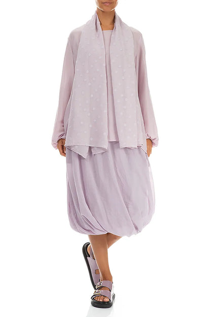 Lilac Light Dotty Silk Scarf 3