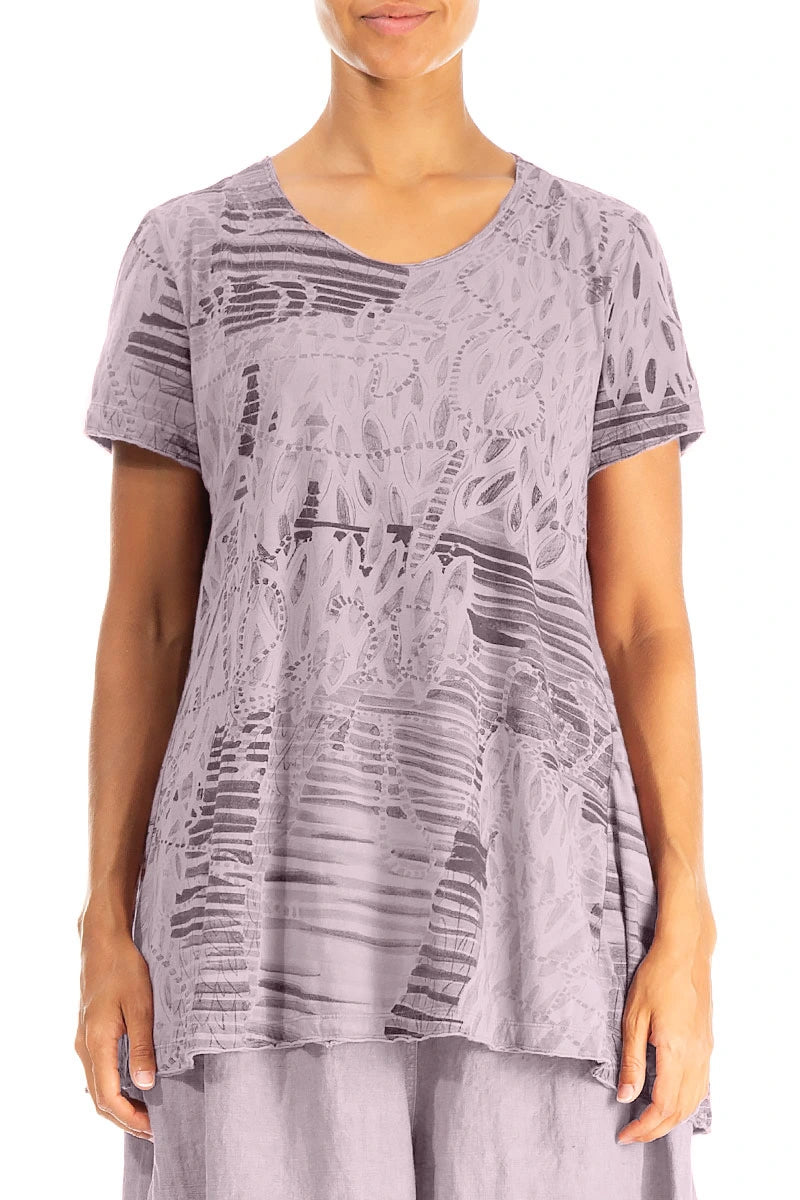 Lilac Serenity Cotton Jersey Tunic Top