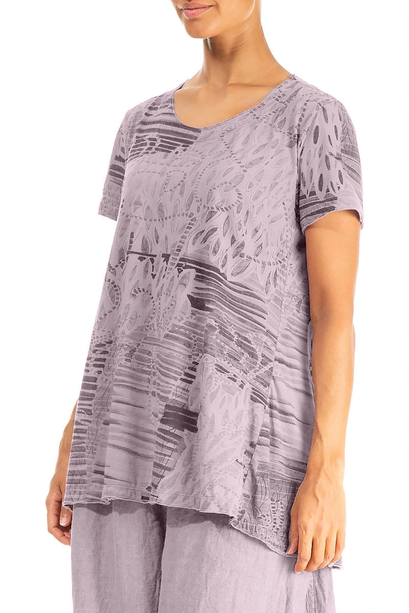 Lilac Serenity Cotton Jersey Tunic Top