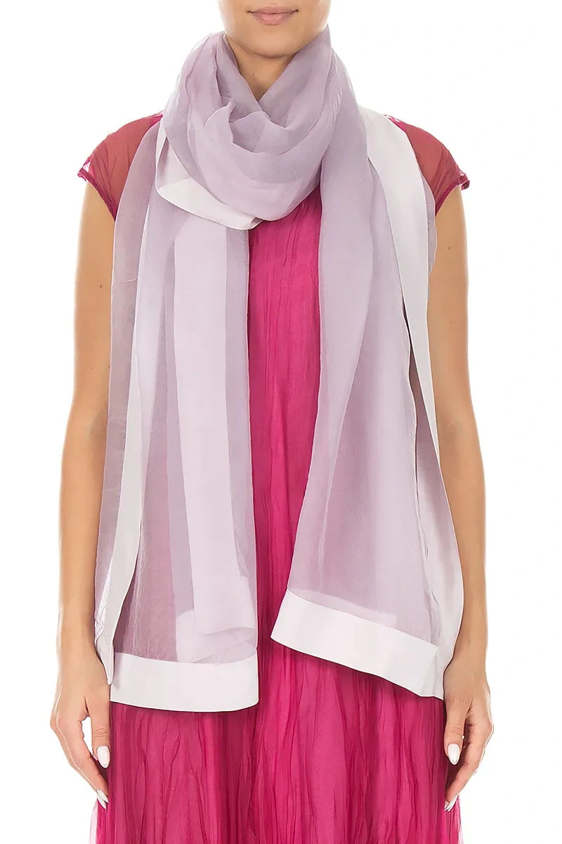 Lilac Silk Chiffon Scarf 1