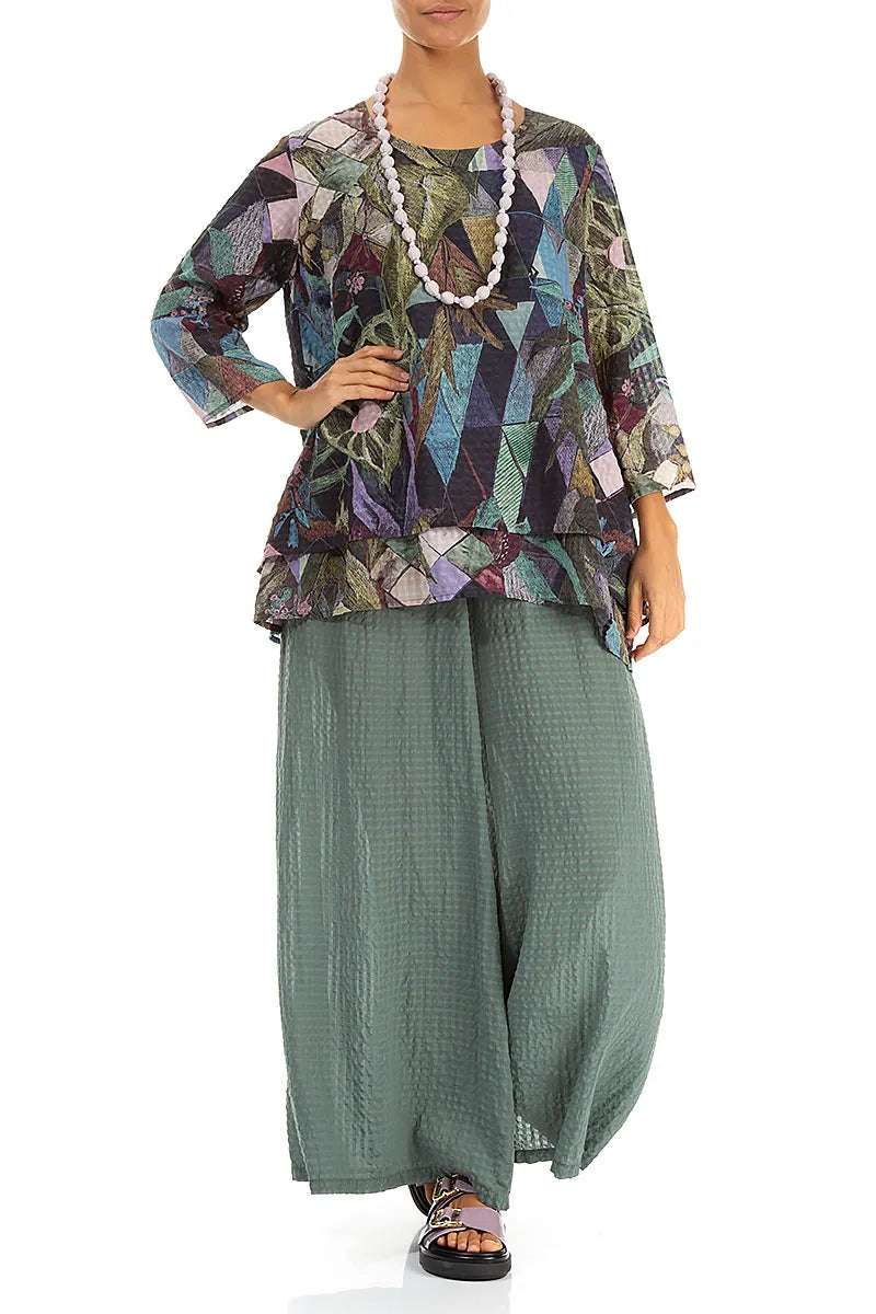 Fliederfarbene Seidenperlenkette