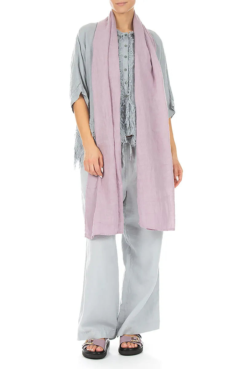 Lilac Soft Gauze Linen Scarf 2