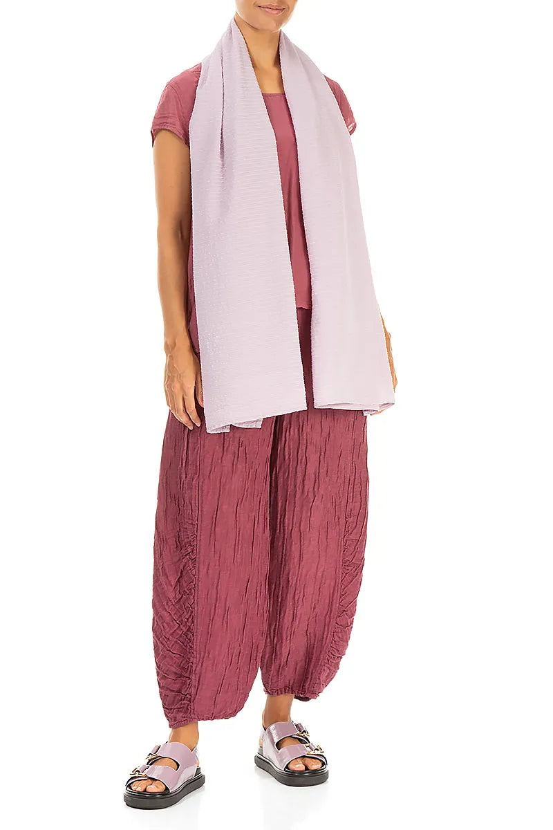 Lilac Stripy Silk Viscose Scarf 2