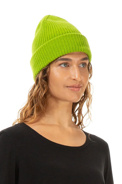 Lime Green Soft Wool Beanie Hat