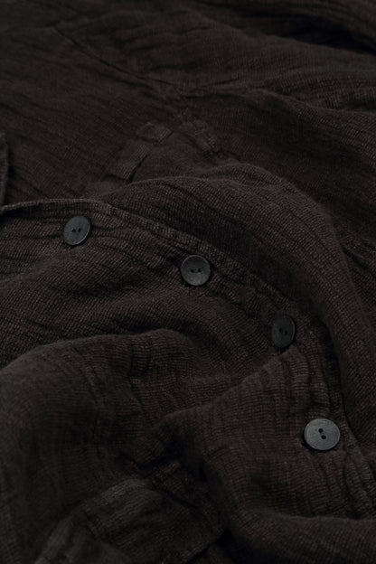 Lined Truffle Brown Mélange Linen Jacket