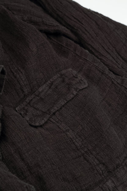 Lined Truffle Brown Mélange Linen Jacket