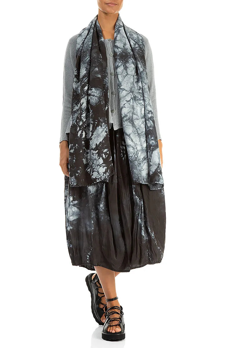Liquid Charcoal Pure Silk Scarf 2