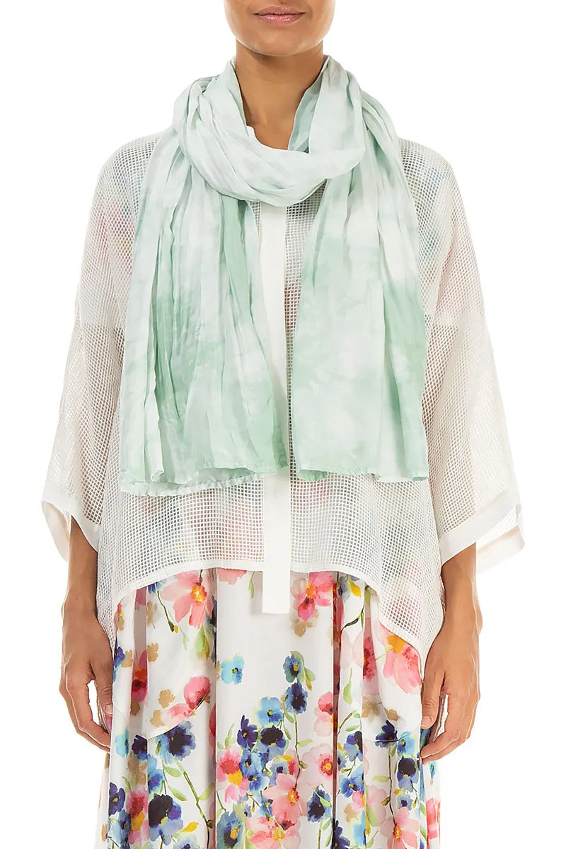 Liquid Sea Mist Pure Silk Scarf