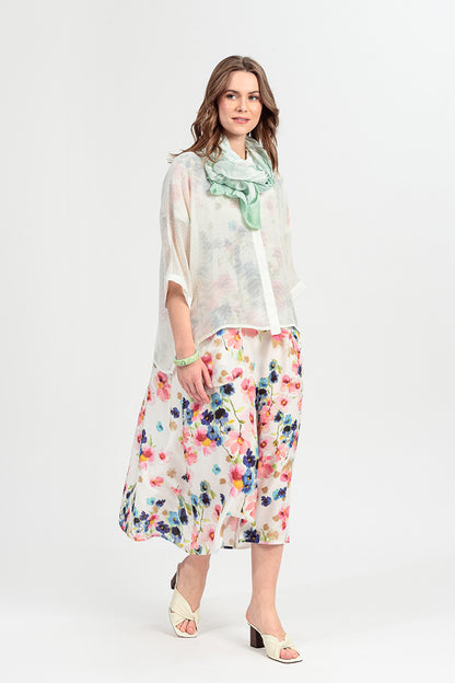 Foulard en soie pure Liquid Sea Mist