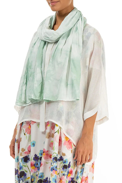 Foulard en soie pure Liquid Sea Mist