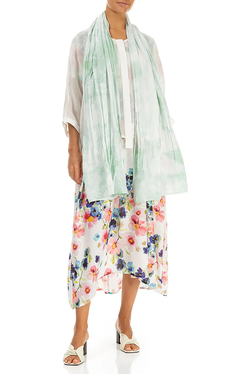 Foulard en soie pure Liquid Sea Mist