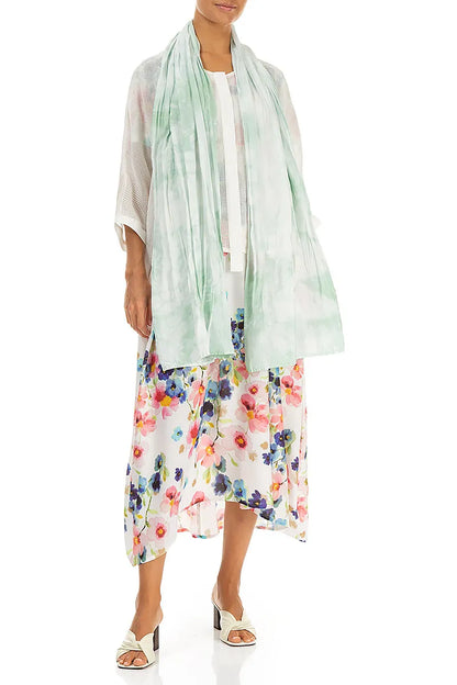 Foulard en soie pure Liquid Sea Mist