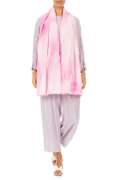 Liquid Powder Pink Pure Silk Scarf