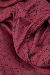 Long Antique Ruby Abstract Sketch Cotton Dress 5