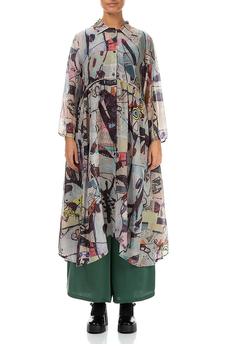 Long Artful Elements Silk Cotton Jacket 2