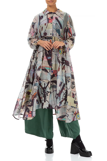 Long Artful Elements Silk Cotton Jacket 5