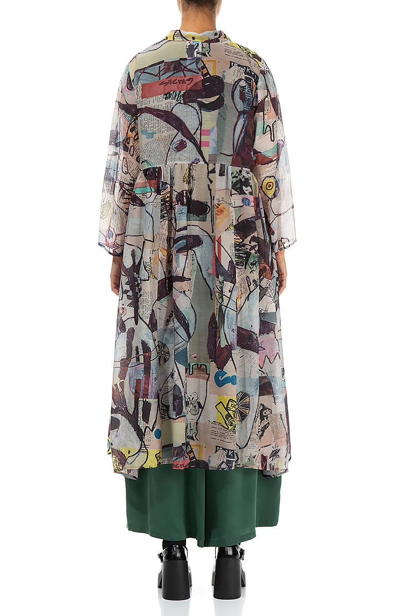 Long Artful Elements Silk Cotton Jacket 3