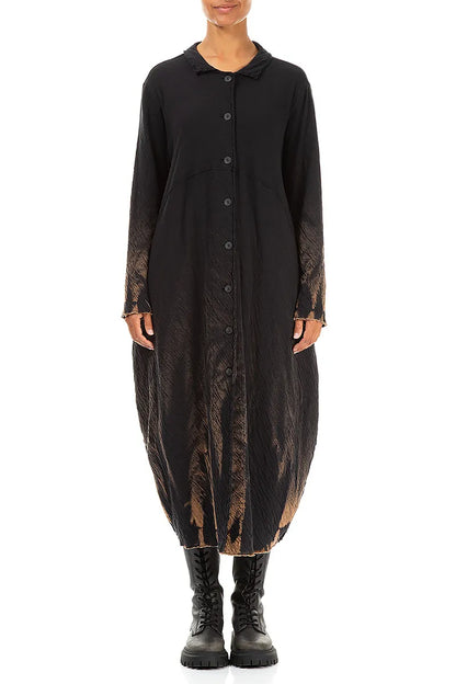 Long Balloon Tie-Dye Wavy Cotton Coat 1