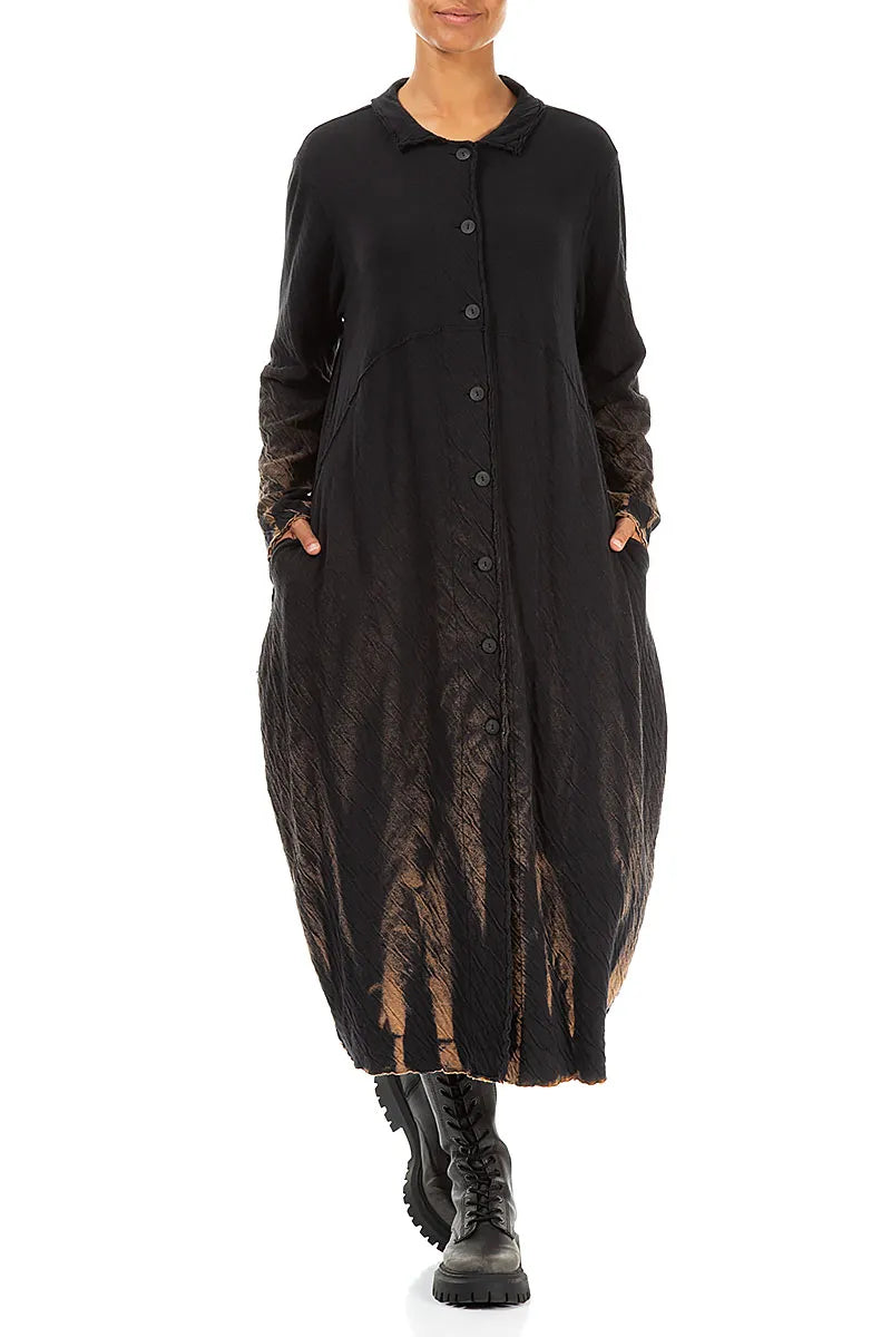 Long Balloon Tie-Dye Wavy Cotton Coat 4