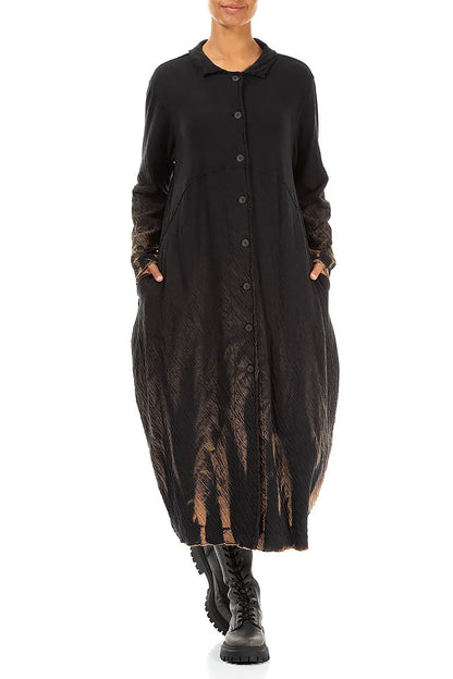 Long Balloon Tie-Dye Wavy Cotton Coat 4