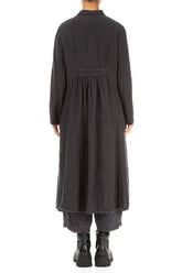 Long Graphite Mélange Linen Jacket 2