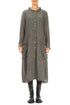 Long Buttonline Olive Grey Mélange Linen Jacket 1