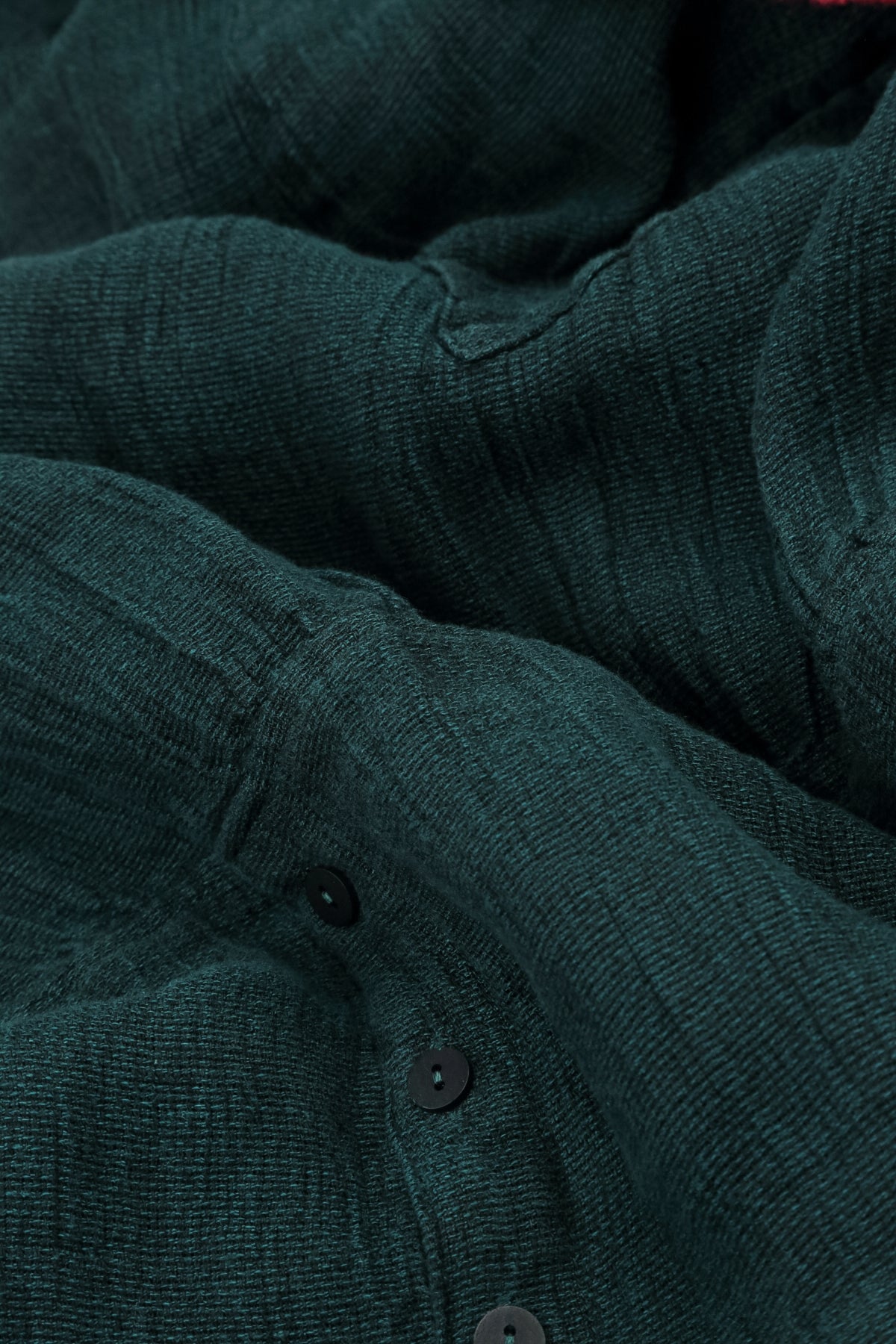 Long Buttonline Peacock Mélange Linen Jacket 5