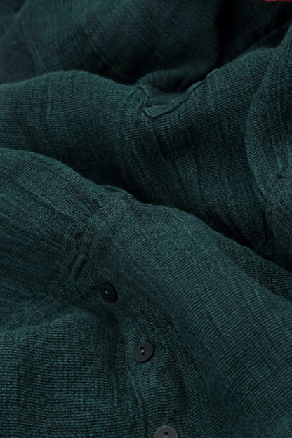 Long Buttonline Peacock Mélange Linen Jacket 5