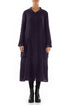 Long Buttonline Royal Purple Mélange Linen Jacket 1