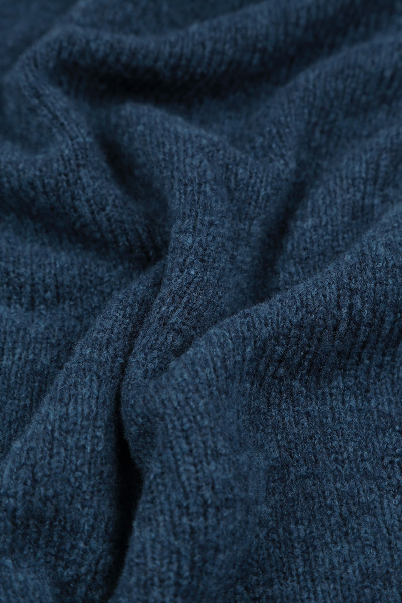 Long Open Blue Wool Cardigan 6