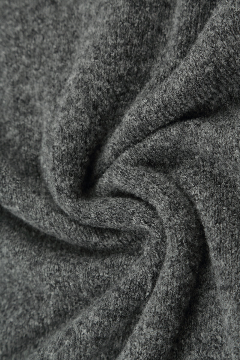 Long Open Grey Wool Cardigan 5