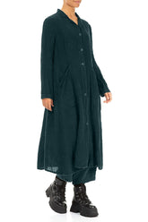 Long Peacock Mélange Linen Jacket 3