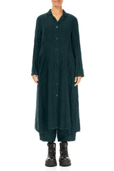 Long Peacock Mélange Linen Jacket 1