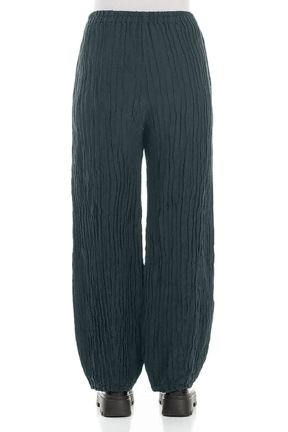 Long Slate Crinkled Trousers 2