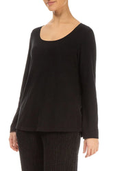 Long Sleeves Black Cotton Jersey Top 3