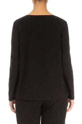 Long Sleeves Black Cotton Jersey Top 2