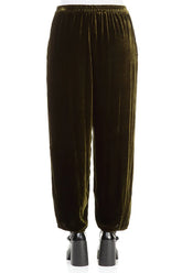 Taper Forest Mist Silk Velvet Trousers 2
