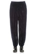 Long Taper Slate Blue Crumpled Silk Velvet Trousers 1