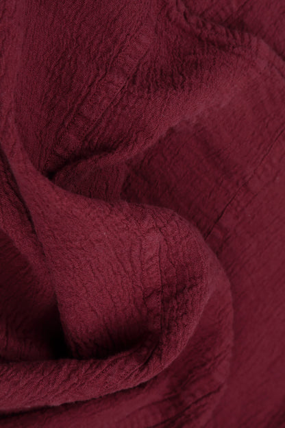 Long Tapered Antique Ruby Linen Viscose Trousers 4