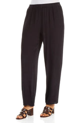 Long Tapered Graphite Viscose Trousers 3