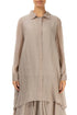 Longer Back Beige Silk Cotton Shirt 1