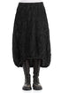 Longer Back Black Circle Silk Linen Skirt 1