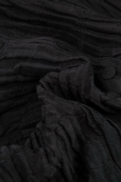 Longer Back Black Circle Silk Linen Skirt 5