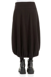 Longer Back Black Cotton Jersey Skirt 2