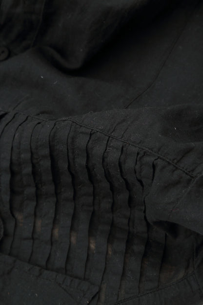 Longer Back Black Cotton Shirt 6