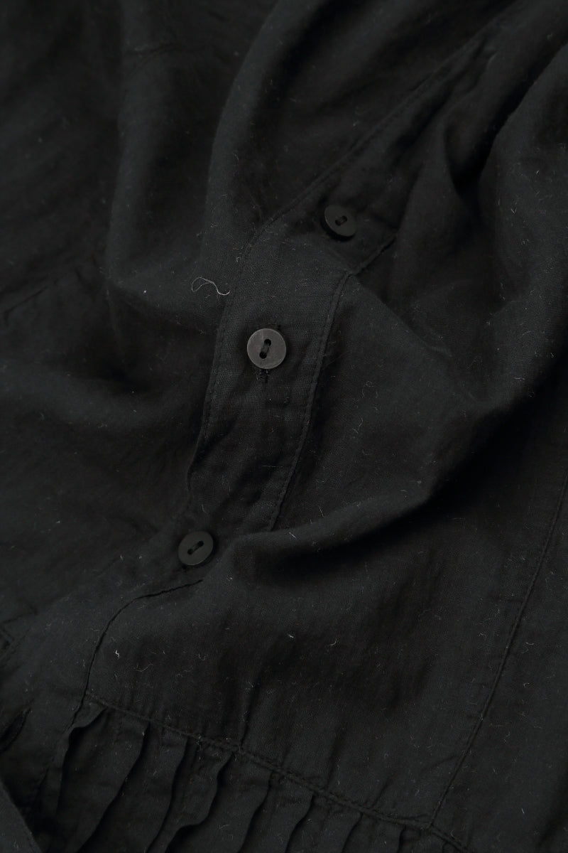 Longer Back Black Cotton Shirt 5