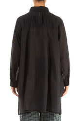 Longer Back Black Cotton Shirt 2