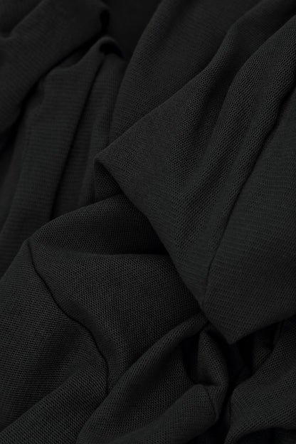 Longer Back Black Mesh Soft Cotton Jacket 5