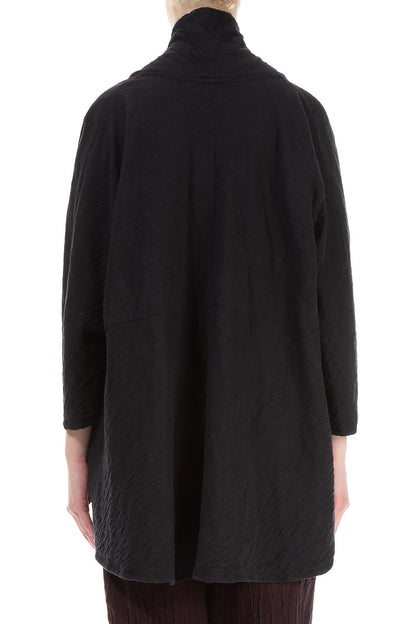 Longer Back Black Wavy Cotton Tunic