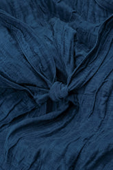 Longer Back Crinkled Royal Blue Silk Linen Jacket 5